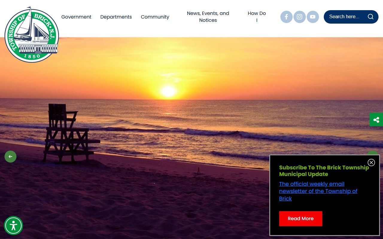 Brick Township Clerk office for death index and vital records in Ocean County