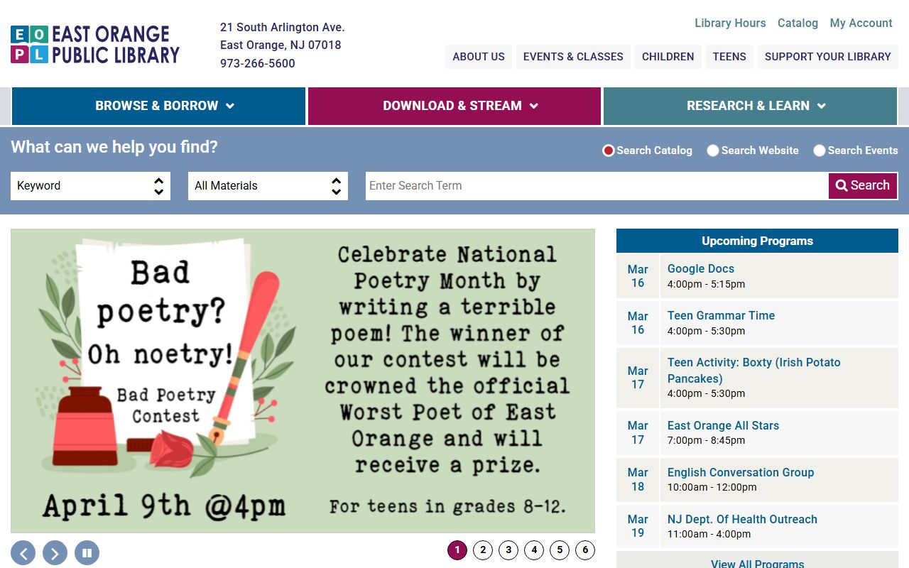 East Orange Public Library resources for death index and genealogy research