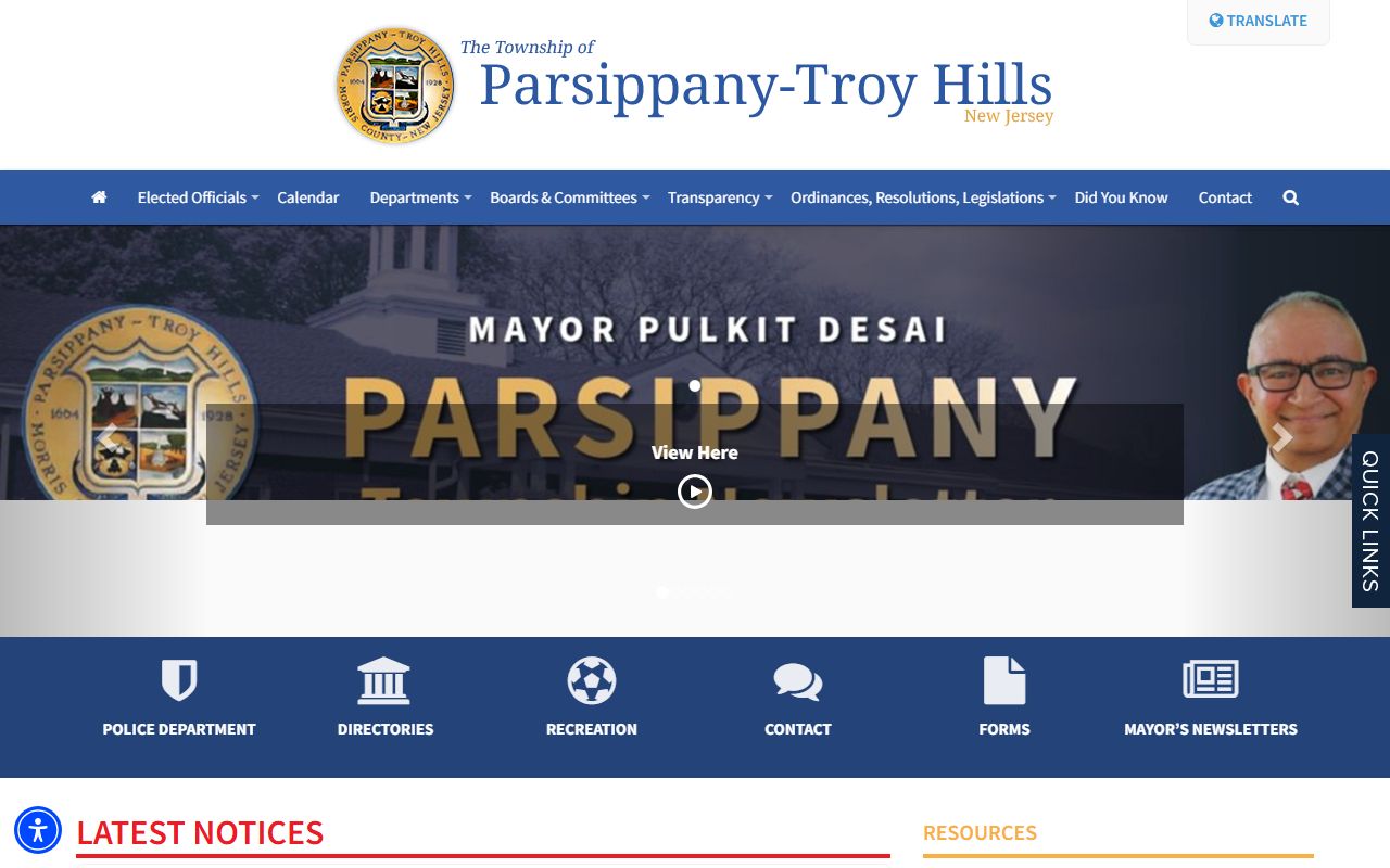 Parsippany-Troy Hills Township clerk registrar office for death index records