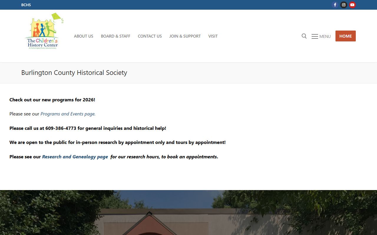 Burlington County Historical Society genealogy resources for death index research